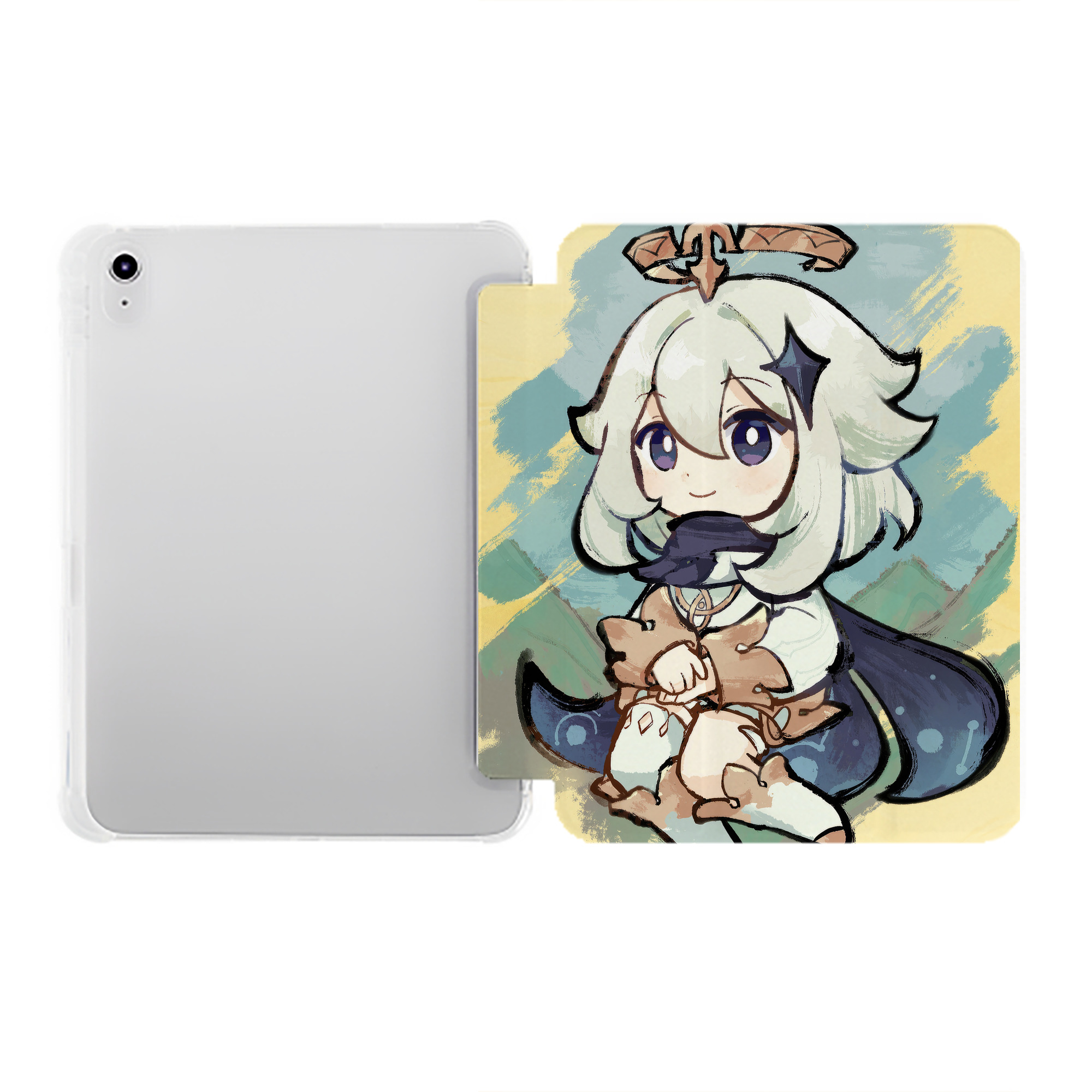 げんし神 genshin IPad ケース ペン収納付き 三つ折りスタンド PUレザー×シリコン 対応機種9.5/10.5/10.9インチ